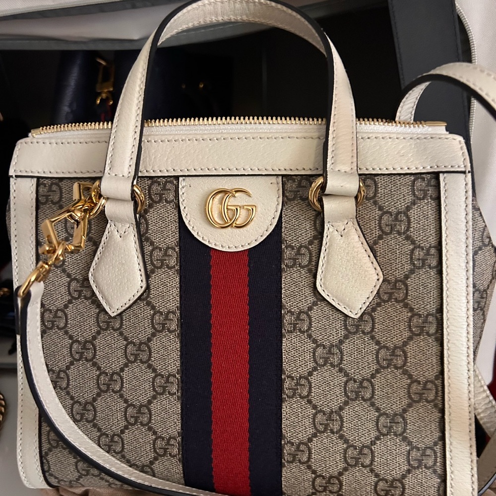 Gucci Ophidia Small GG Tote White